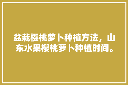 盆栽樱桃萝卜种植方法，山东水果樱桃萝卜种植时间。 盆栽樱桃萝卜种植方法，山东水果樱桃萝卜种植时间。 畜牧养殖