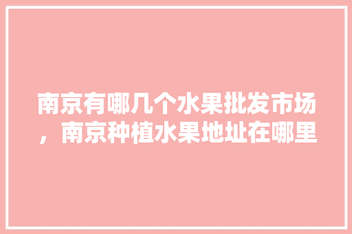 南京有哪几个水果批发市场，南京种植水果地址在哪里。 南京有哪几个水果批发市场，南京种植水果地址在哪里。 家禽养殖