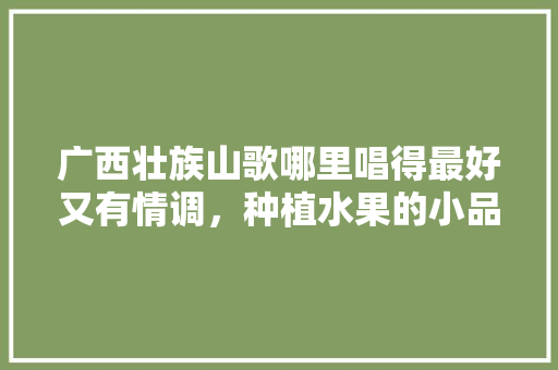 广西壮族山歌哪里唱得最好又有情调，种植水果的小品叫什么。 广西壮族山歌哪里唱得最好又有情调，种植水果的小品叫什么。 土壤施肥