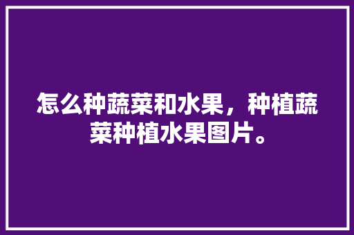 怎么种蔬菜和水果，种植蔬菜种植水果图片。 怎么种蔬菜和水果，种植蔬菜种植水果图片。 蔬菜种植