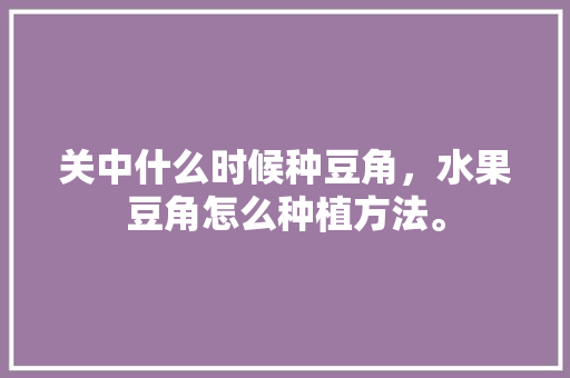 关中什么时候种豆角，水果豆角怎么种植方法。 关中什么时候种豆角，水果豆角怎么种植方法。 水果种植