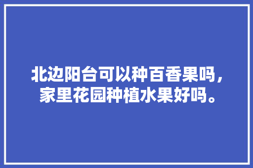 北边阳台可以种百香果吗，家里花园种植水果好吗。 北边阳台可以种百香果吗，家里花园种植水果好吗。 蔬菜种植