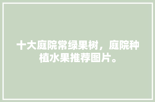 十大庭院常绿果树，庭院种植水果推荐图片。 十大庭院常绿果树，庭院种植水果推荐图片。 水果种植