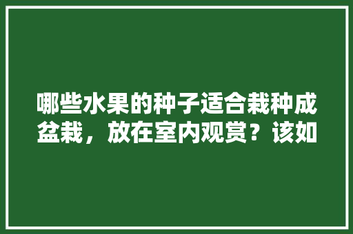 哪些水果的种子适合栽种成盆栽，放在室内观赏？该如何养护，种植种子水果有哪些。 哪些水果的种子适合栽种成盆栽，放在室内观赏？该如何养护，种植种子水果有哪些。 蔬菜种植