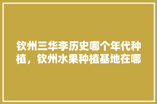 钦州三华李历史哪个年代种植，钦州水果种植基地在哪里。 钦州三华李历史哪个年代种植，钦州水果种植基地在哪里。 土壤施肥