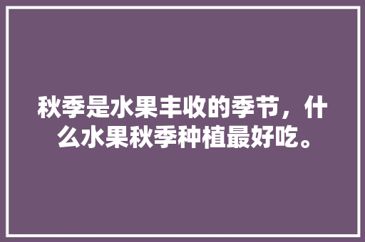 秋季是水果丰收的季节，什么水果秋季种植最好吃。 秋季是水果丰收的季节，什么水果秋季种植最好吃。 水果种植