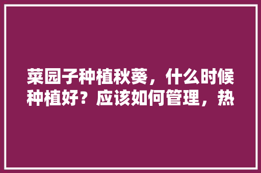 菜园子种植秋葵，什么时候种植好？应该如何管理，热带水果种类大全。 菜园子种植秋葵，什么时候种植好？应该如何管理，热带水果种类大全。 土壤施肥