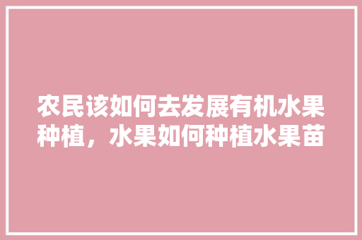 农民该如何去发展有机水果种植，水果如何种植水果苗。 农民该如何去发展有机水果种植，水果如何种植水果苗。 家禽养殖