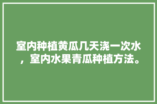 室内种植黄瓜几天浇一次水，室内水果青瓜种植方法。 室内种植黄瓜几天浇一次水，室内水果青瓜种植方法。 水果种植