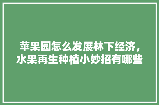 苹果园怎么发展林下经济，水果再生种植小妙招有哪些。 苹果园怎么发展林下经济，水果再生种植小妙招有哪些。 水果种植