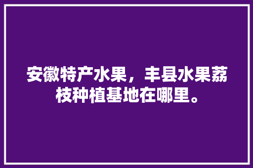 安徽特产水果，丰县水果荔枝种植基地在哪里。 安徽特产水果，丰县水果荔枝种植基地在哪里。 土壤施肥