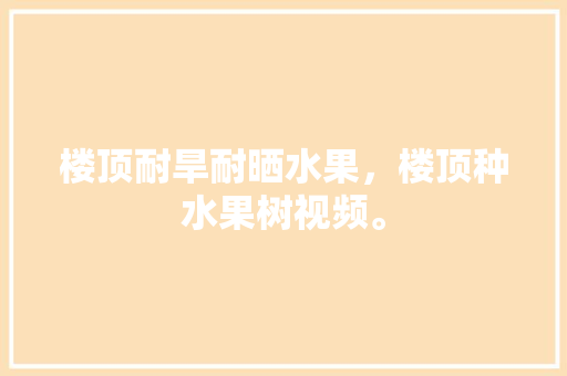 楼顶耐旱耐晒水果，楼顶种水果树视频。 楼顶耐旱耐晒水果，楼顶种水果树视频。 水果种植