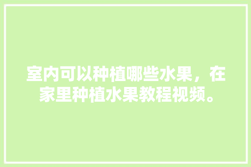 室内可以种植哪些水果，在家里种植水果教程视频。 室内可以种植哪些水果，在家里种植水果教程视频。 水果种植