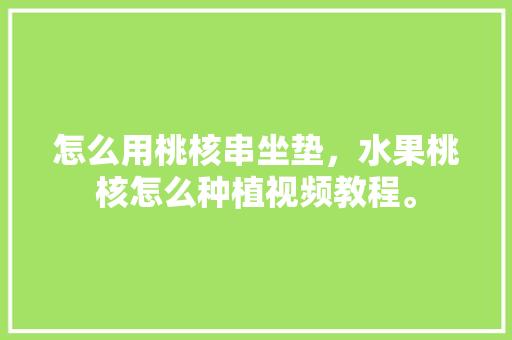 怎么用桃核串坐垫，水果桃核怎么种植视频教程。 怎么用桃核串坐垫，水果桃核怎么种植视频教程。 水果种植