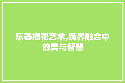 乐器插花艺术,跨界融合中的美与智慧