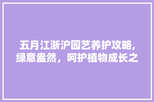 五月江浙沪园艺养护攻略,绿意盎然，呵护植物成长之路