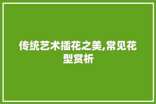 传统艺术插花之美,常见花型赏析 土壤施肥