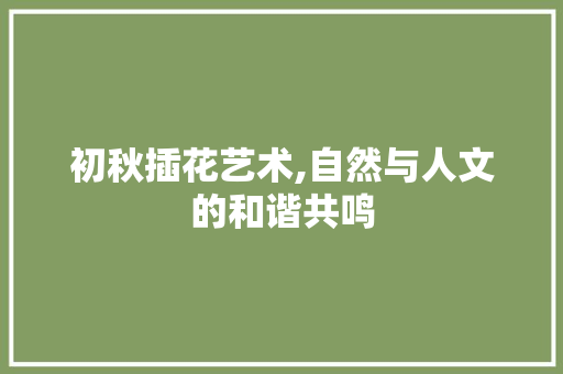 初秋插花艺术,自然与人文的和谐共鸣