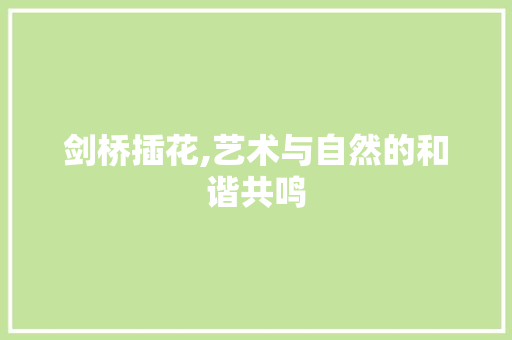 剑桥插花,艺术与自然的和谐共鸣