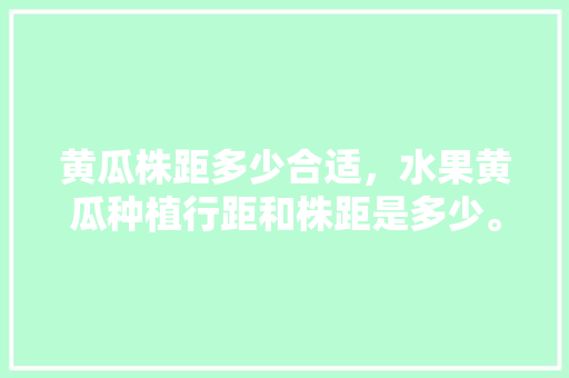 黄瓜株距多少合适，水果黄瓜种植行距和株距是多少。 黄瓜株距多少合适，水果黄瓜种植行距和株距是多少。 畜牧养殖