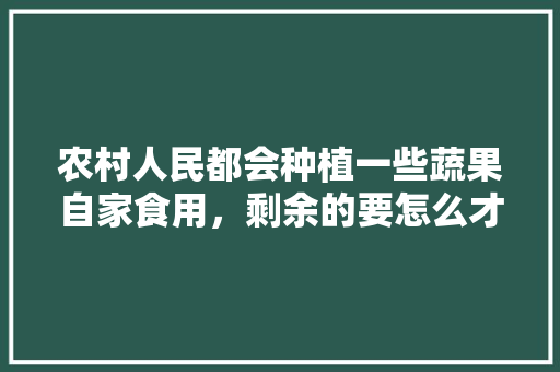 农村人民都会种植一些蔬果自家食用，剩余的要怎么才能销售出去，80后农村种植水果图片。 农村人民都会种植一些蔬果自家食用，剩余的要怎么才能销售出去，80后农村种植水果图片。 蔬菜种植