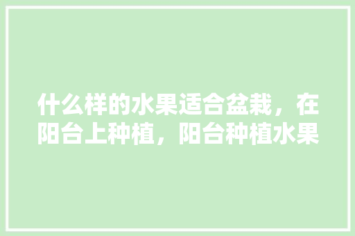 什么样的水果适合盆栽，在阳台上种植，阳台种植水果种菜可以吗。 什么样的水果适合盆栽，在阳台上种植，阳台种植水果种菜可以吗。 土壤施肥