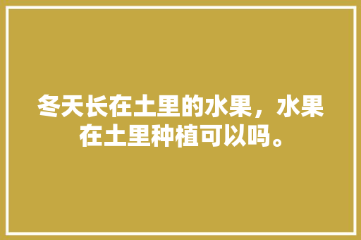 冬天长在土里的水果，水果在土里种植可以吗。 冬天长在土里的水果，水果在土里种植可以吗。 家禽养殖