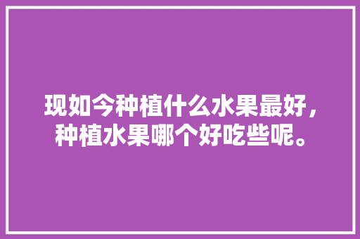 现如今种植什么水果最好，种植水果哪个好吃些呢。 现如今种植什么水果最好，种植水果哪个好吃些呢。 畜牧养殖