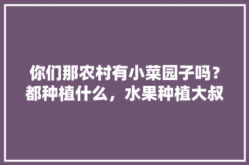 你们那农村有小菜园子吗？都种植什么，水果种植大叔视频大全下载。 你们那农村有小菜园子吗？都种植什么，水果种植大叔视频大全下载。 水果种植