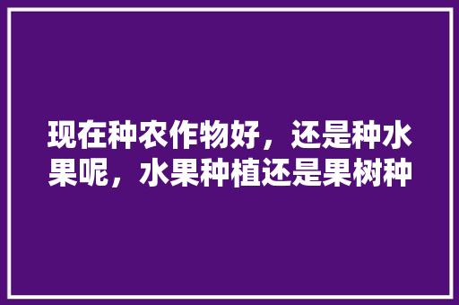 现在种农作物好，还是种水果呢，水果种植还是果树种植好。 现在种农作物好，还是种水果呢，水果种植还是果树种植好。 土壤施肥