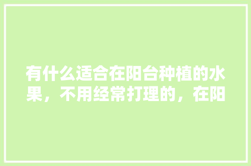 有什么适合在阳台种植的水果，不用经常打理的，在阳台种植水果教程视频。 有什么适合在阳台种植的水果，不用经常打理的，在阳台种植水果教程视频。 土壤施肥