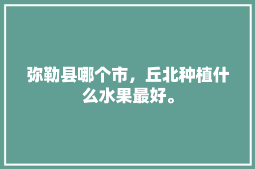 弥勒县哪个市，丘北种植什么水果最好。 弥勒县哪个市，丘北种植什么水果最好。 蔬菜种植