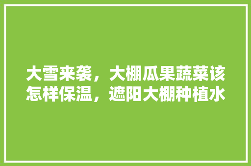 大雪来袭，大棚瓜果蔬菜该怎样保温，遮阳大棚种植水果可以吗。 大雪来袭，大棚瓜果蔬菜该怎样保温，遮阳大棚种植水果可以吗。 家禽养殖