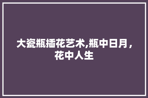 大瓷瓶插花艺术,瓶中日月，花中人生