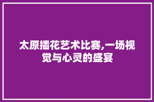 太原插花艺术比赛,一场视觉与心灵的盛宴