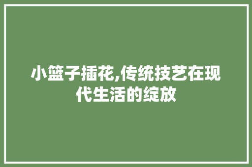 小篮子插花,传统技艺在现代生活的绽放