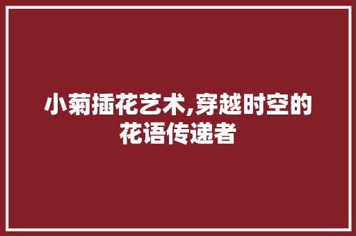 小菊插花艺术,穿越时空的花语传递者