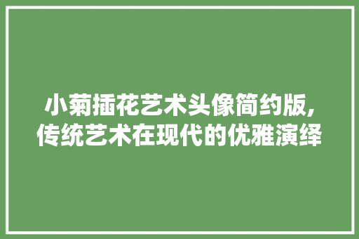 小菊插花艺术头像简约版,传统艺术在现代的优雅演绎