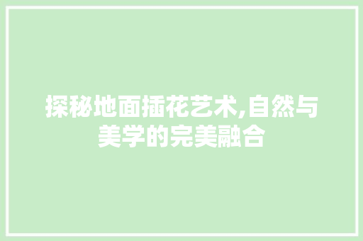 探秘地面插花艺术,自然与美学的完美融合