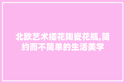 北欧艺术插花陶瓷花瓶,简约而不简单的生活美学