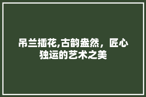 吊兰插花,古韵盎然，匠心独运的艺术之美