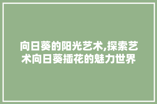 向日葵的阳光艺术,探索艺术向日葵插花的魅力世界