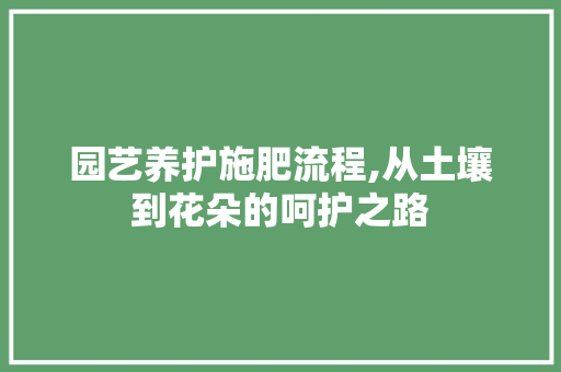 园艺养护施肥流程,从土壤到花朵的呵护之路