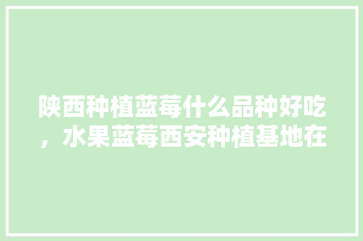 陕西种植蓝莓什么品种好吃，水果蓝莓西安种植基地在哪里。 家禽养殖