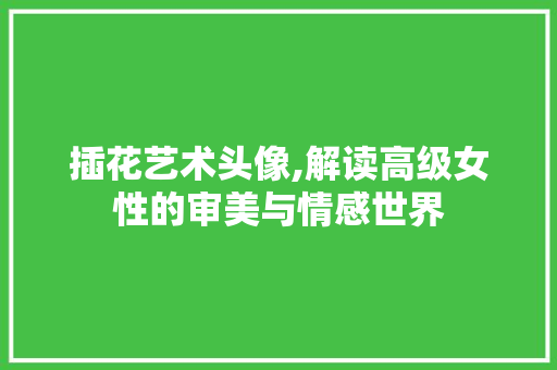 插花艺术头像,解读高级女性的审美与情感世界