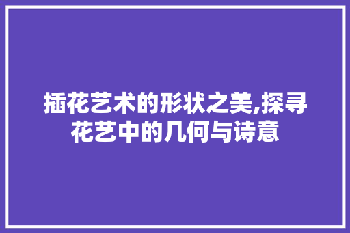 插花艺术的形状之美,探寻花艺中的几何与诗意 畜牧养殖