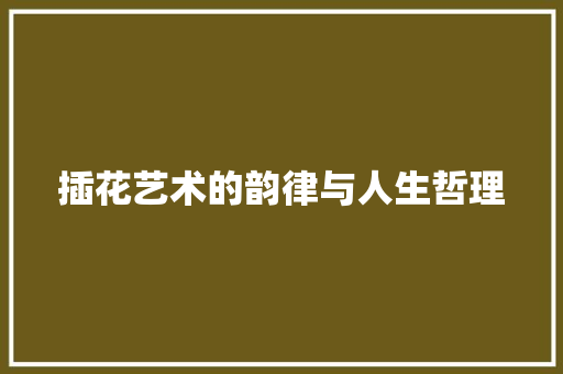 插花艺术的韵律与人生哲理 土壤施肥