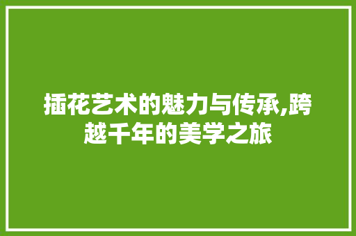 插花艺术的魅力与传承,跨越千年的美学之旅 水果种植