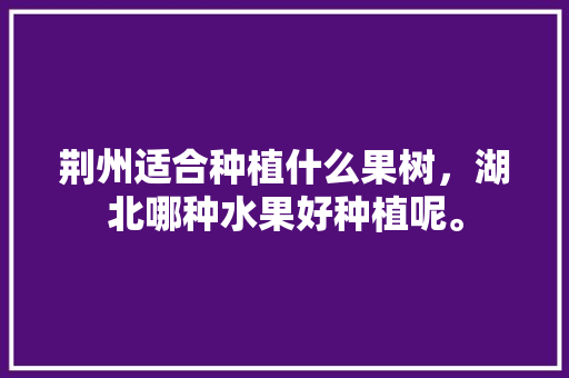 荆州适合种植什么果树，湖北哪种水果好种植呢。