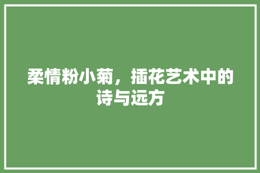 柔情粉小菊，插花艺术中的诗与远方 家禽养殖